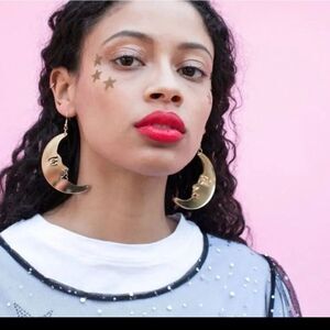 NWOT Mirrored Moon Earrings